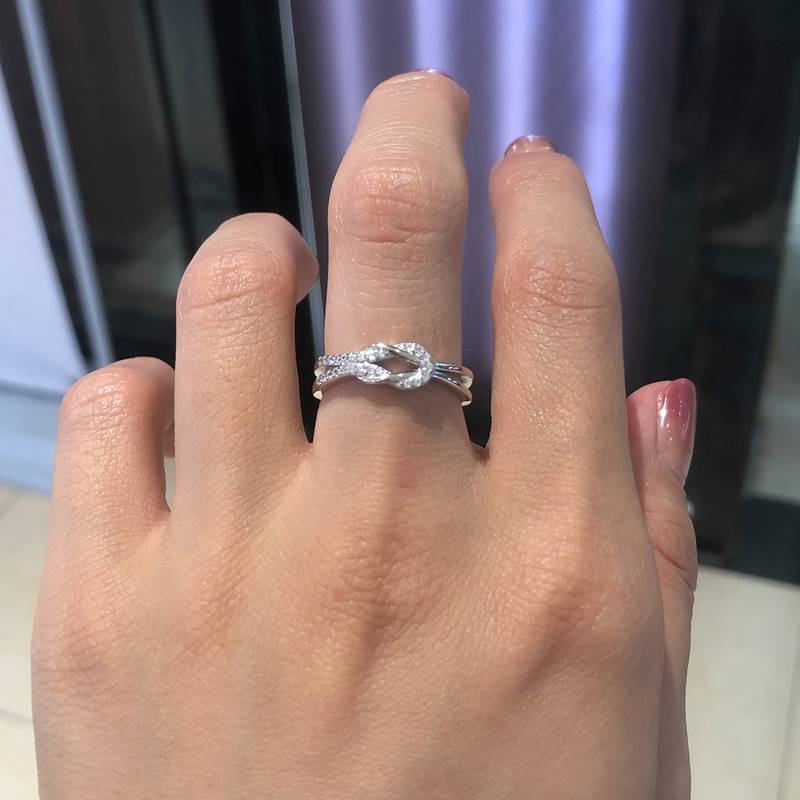 简约排戒S925银镀白金Women's Ring定制选款副石Moissanite0.17ct